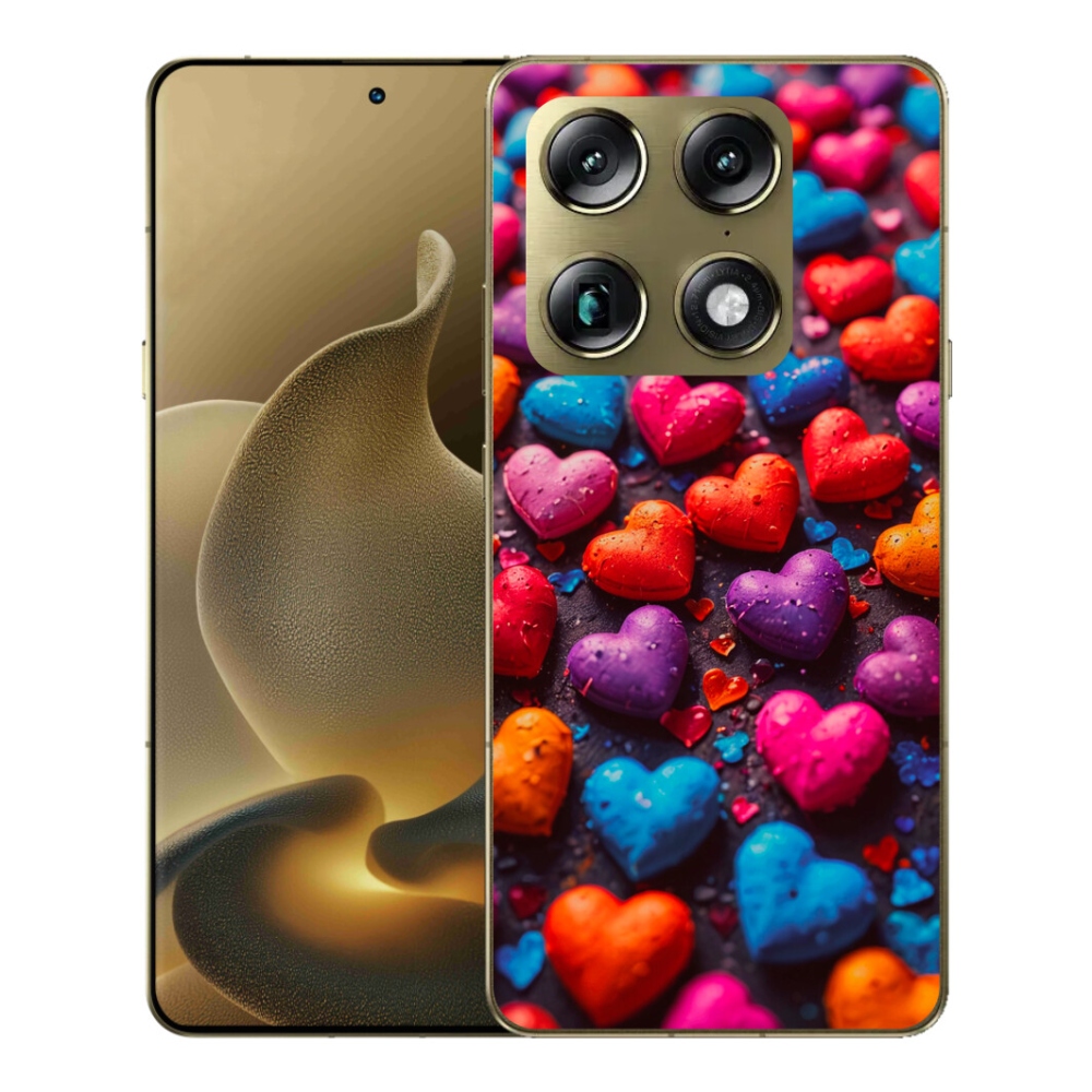 Gélový kryt mmCase na Motorola Signature - farebné srdcia