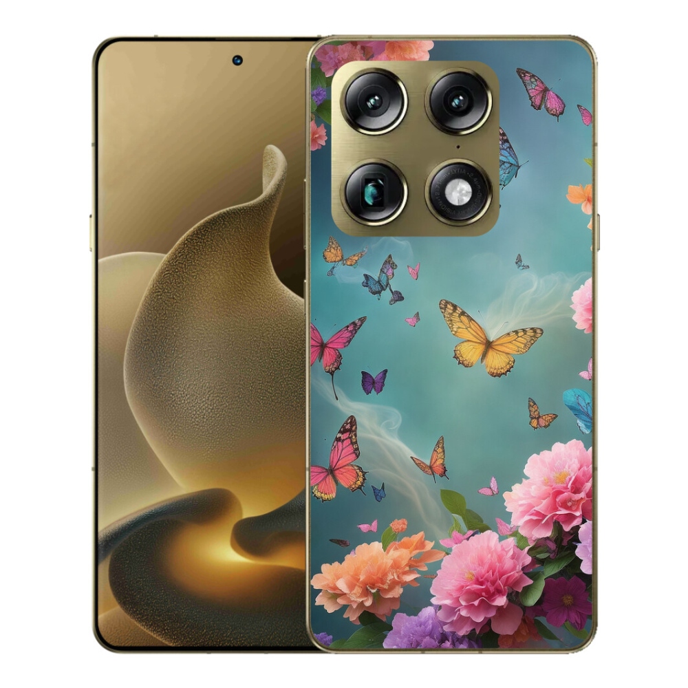 Gélový kryt mmCase na Motorola Signature - farebné kvety a motýle