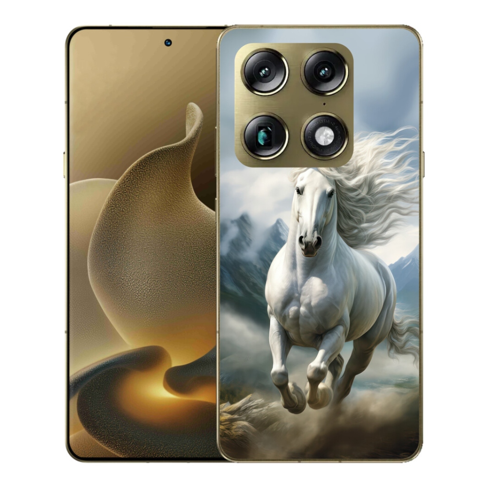 Gélový kryt mmCase na Motorola Signature - bežiaci biely kôň 3