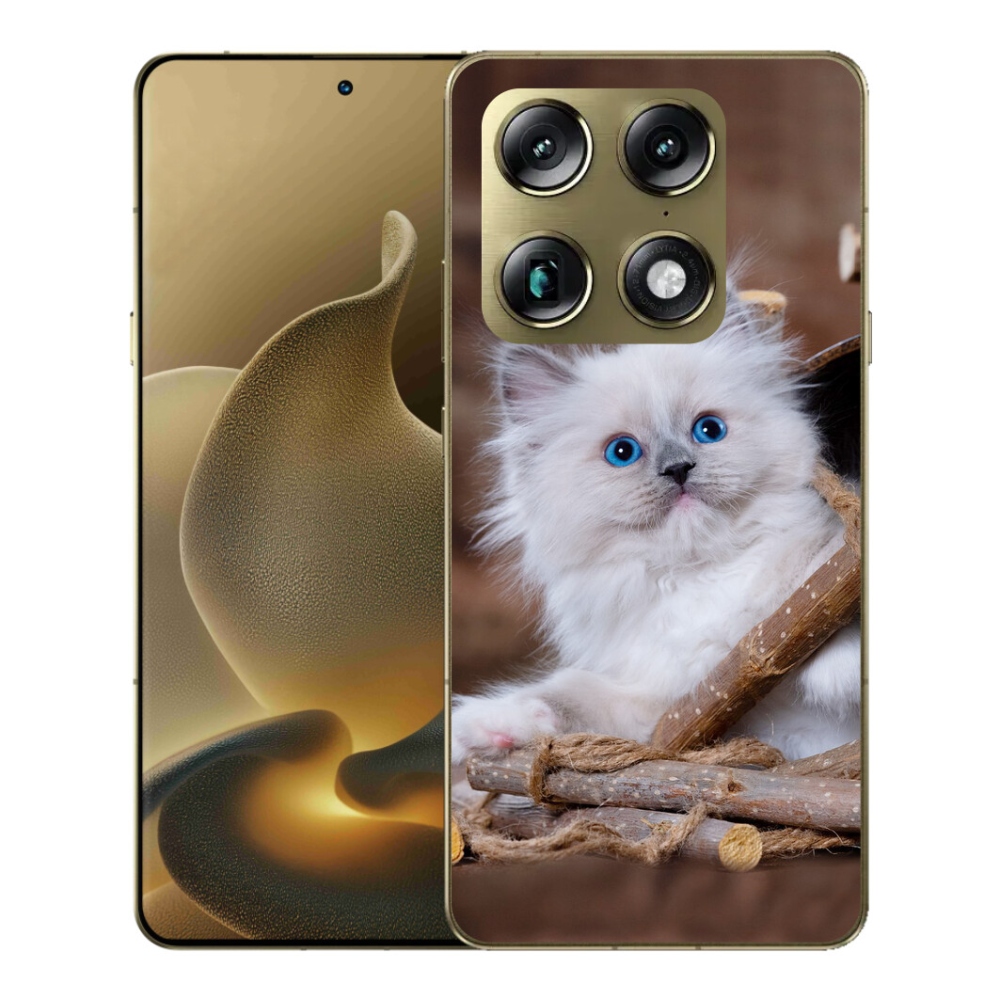 Gélový kryt mmCase na Motorola Signature - biele mačiatko
