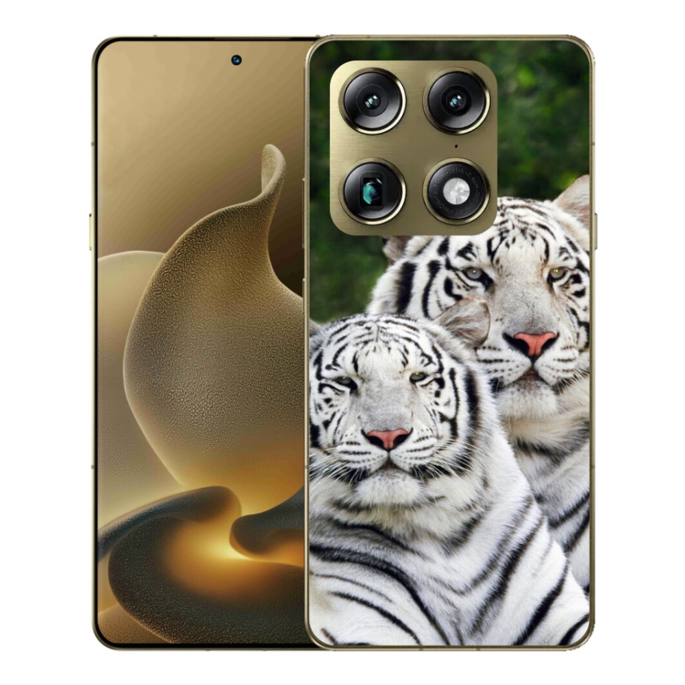 Gélový kryt mmCase na Motorola Signature - bieli tigre