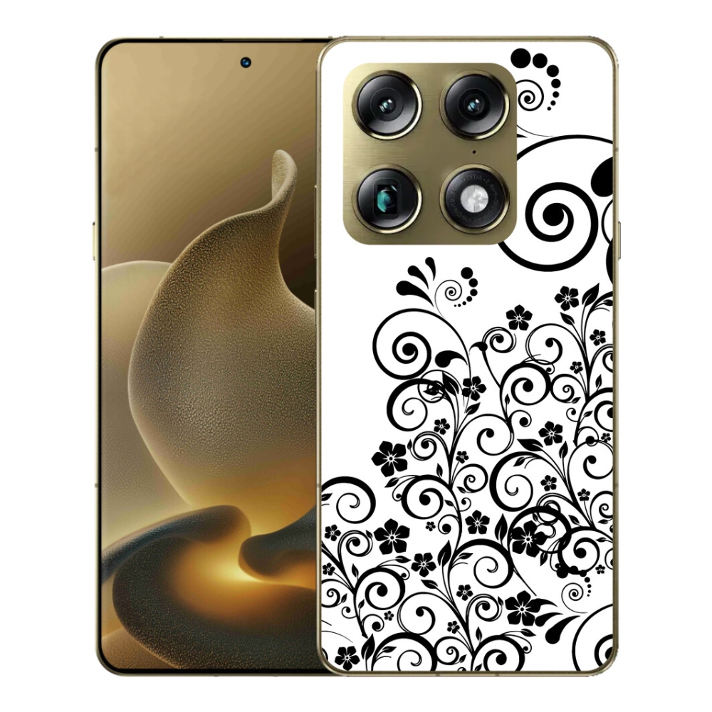 Gélový kryt mmCase na Motorola Signature - čiernobiele kvetinové vzory