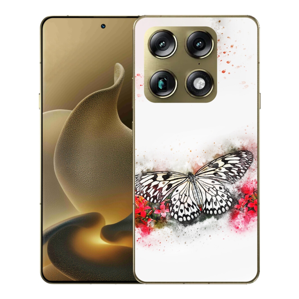 Gélový kryt mmCase na Motorola Signature - čiernobiely motýľ