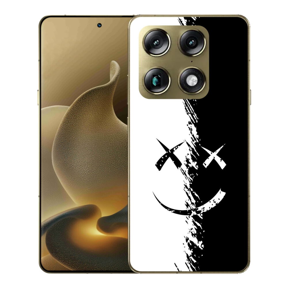 Gélový kryt mmCase na Motorola Signature - čiernobiely smajlík