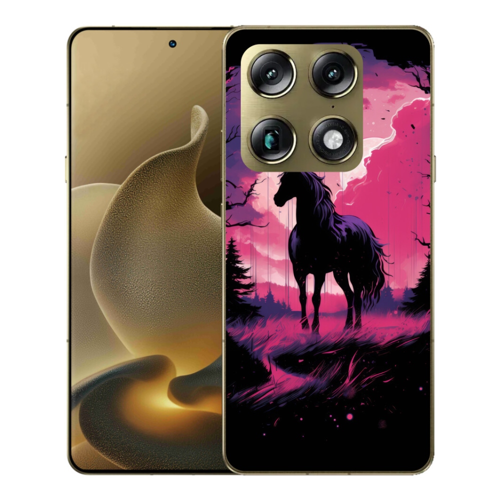 Gélový kryt mmCase na Motorola Signature - čierny kreslený kôň 1