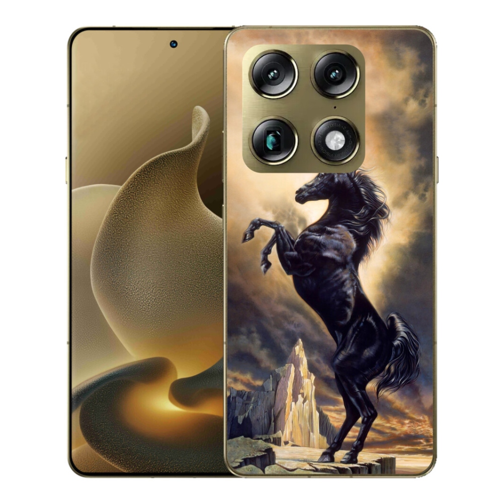 Gélový kryt mmCase na Motorola Signature - čierny kreslený kôň