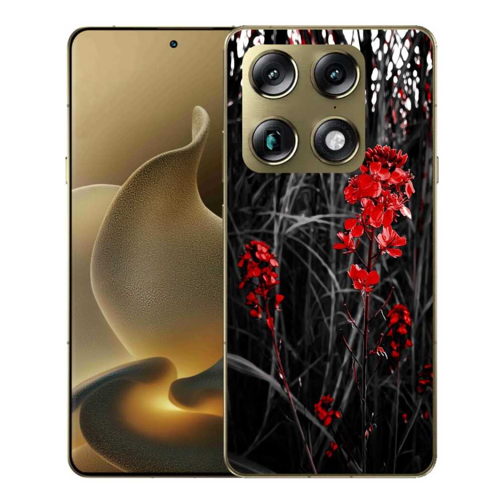 Gélový kryt mmCase na Motorola Signature - červená rastlina