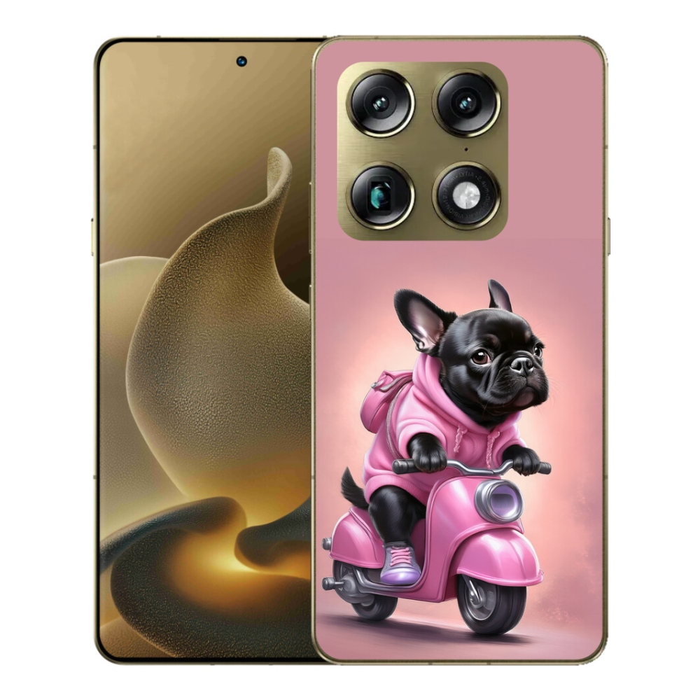 Gélový kryt mmCase na Motorola Signature - francúzsky buldoček na skútri