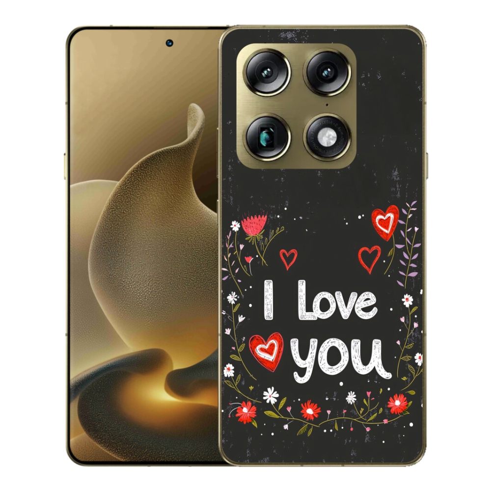 Gélový kryt mmCase na Motorola Signature - I love you čierne pozadie