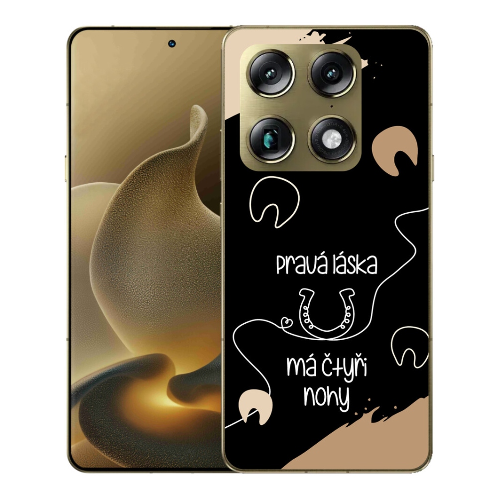 Gélový kryt mmCase na Motorola Signature - konský motív čierne pozadie