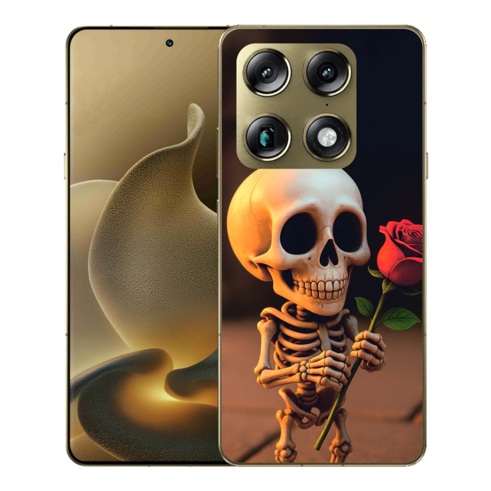 Gélový kryt mmCase na Motorola Signature - kostlivec s ružou