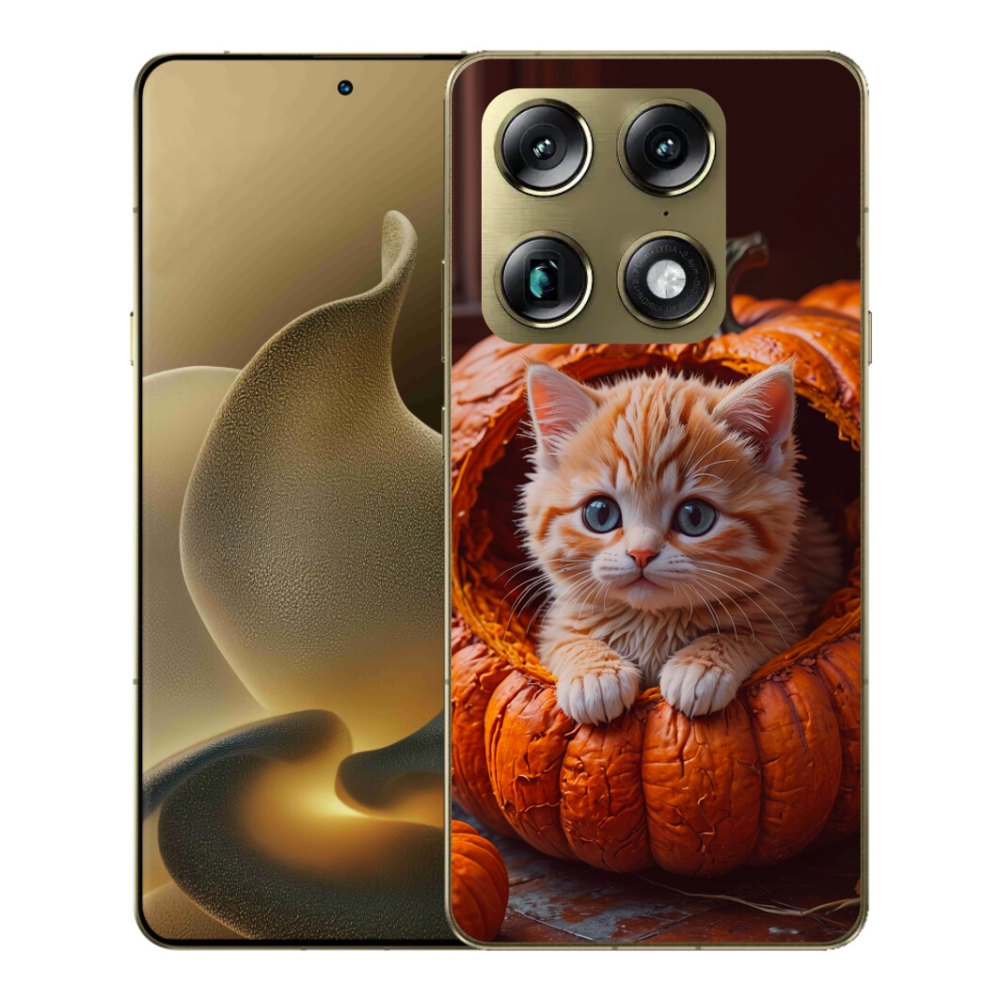Gélový kryt mmCase na Motorola Signature - mačiatko a tekvica 2