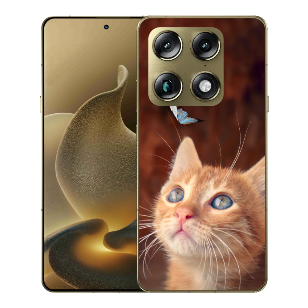 Gélový kryt mmCase na Motorola Signature - motýľ a mačiatko