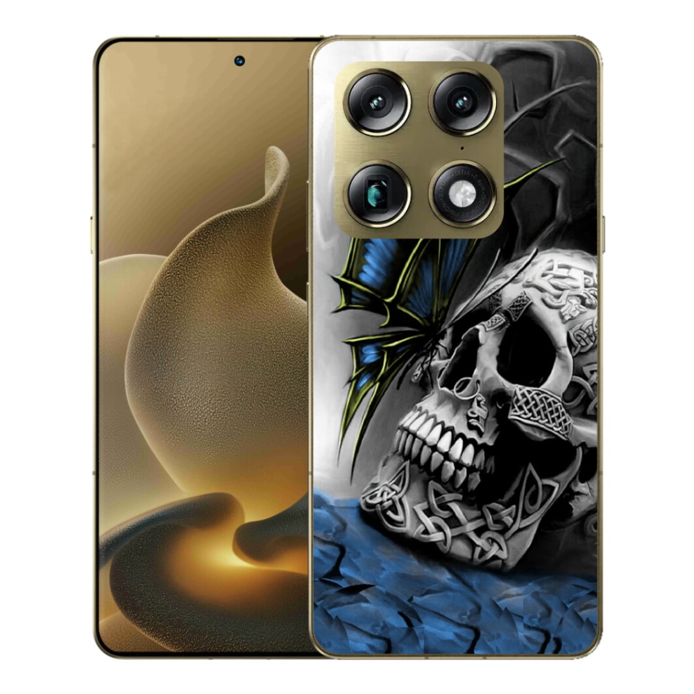 Gélový kryt mmCase na Motorola Signature - motýľ a lebka