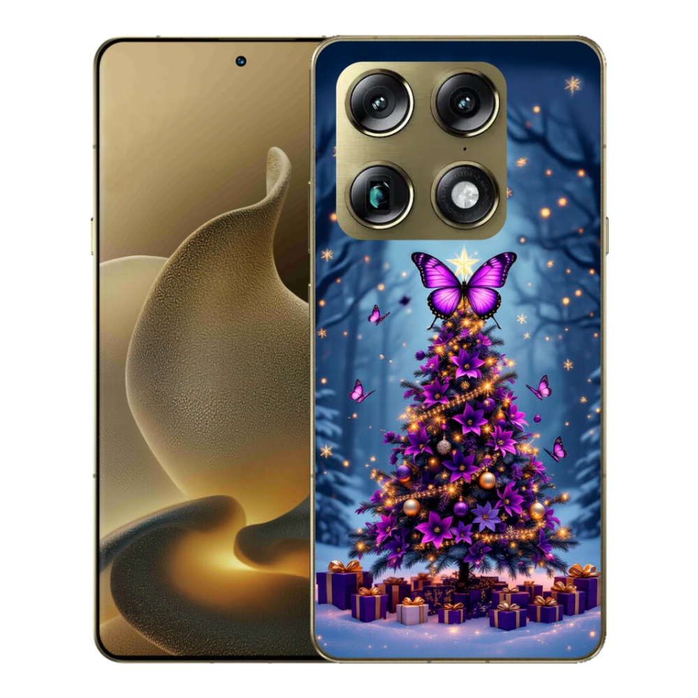 Gélový kryt mmCase na Motorola Signature - motýlí vianočný stromček