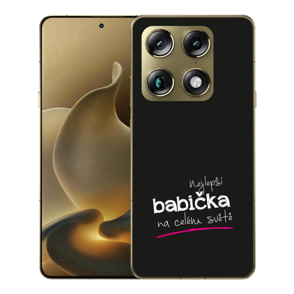 Gélový kryt mmCase na Motorola Signature - najlepšia babička 4 čierne pozadie