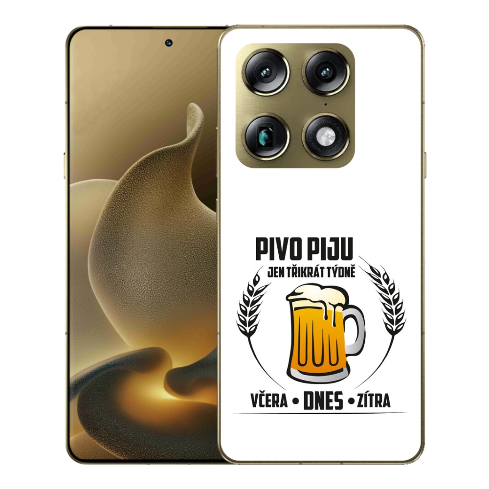 Gélový kryt mmCase na Motorola Signature - pivný motív biele pozadie