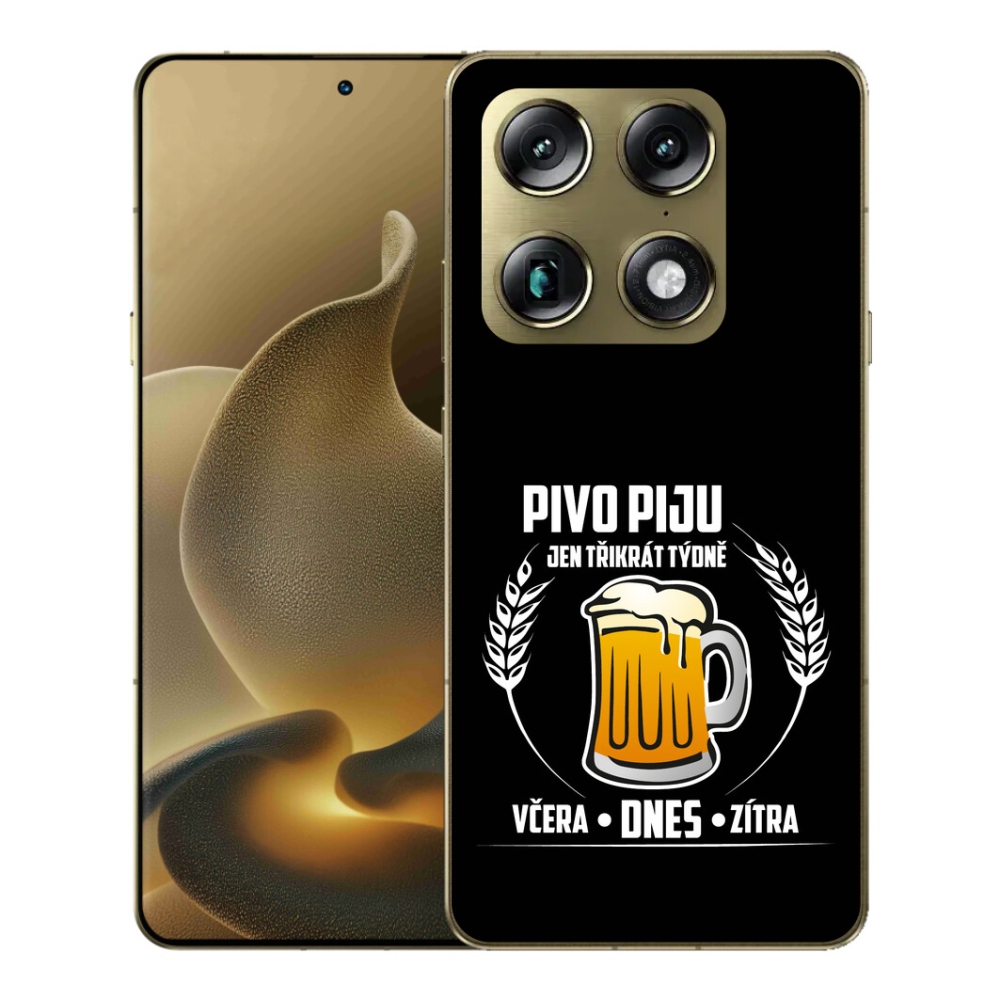 Gélový kryt mmCase na Motorola Signature - pivný motív čierne pozadie