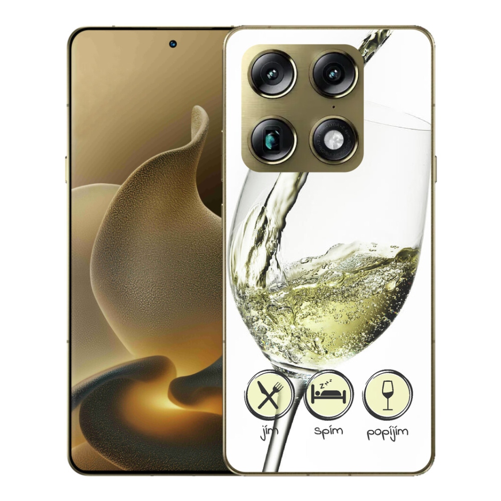 Gélový kryt mmCase na Motorola Signature - pohár vína bielej