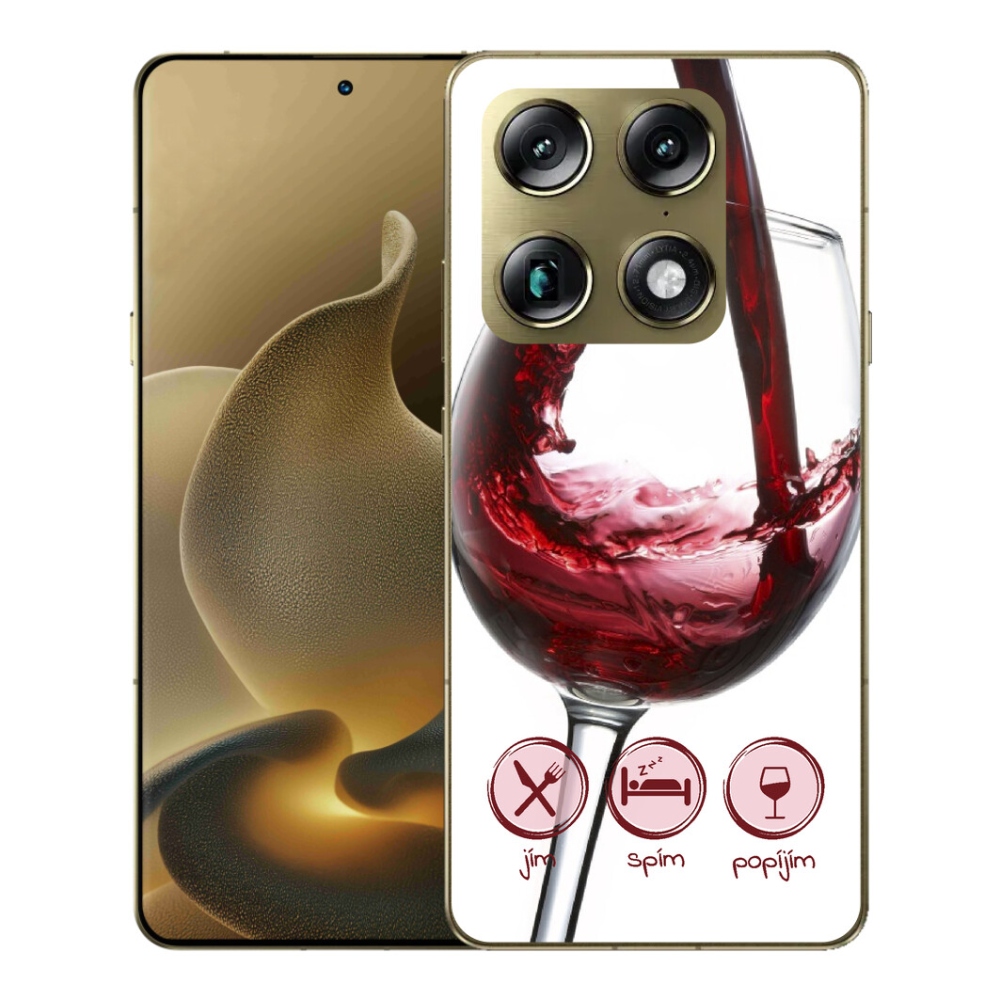 Gélový kryt mmCase na Motorola Signature - pohár vína červené