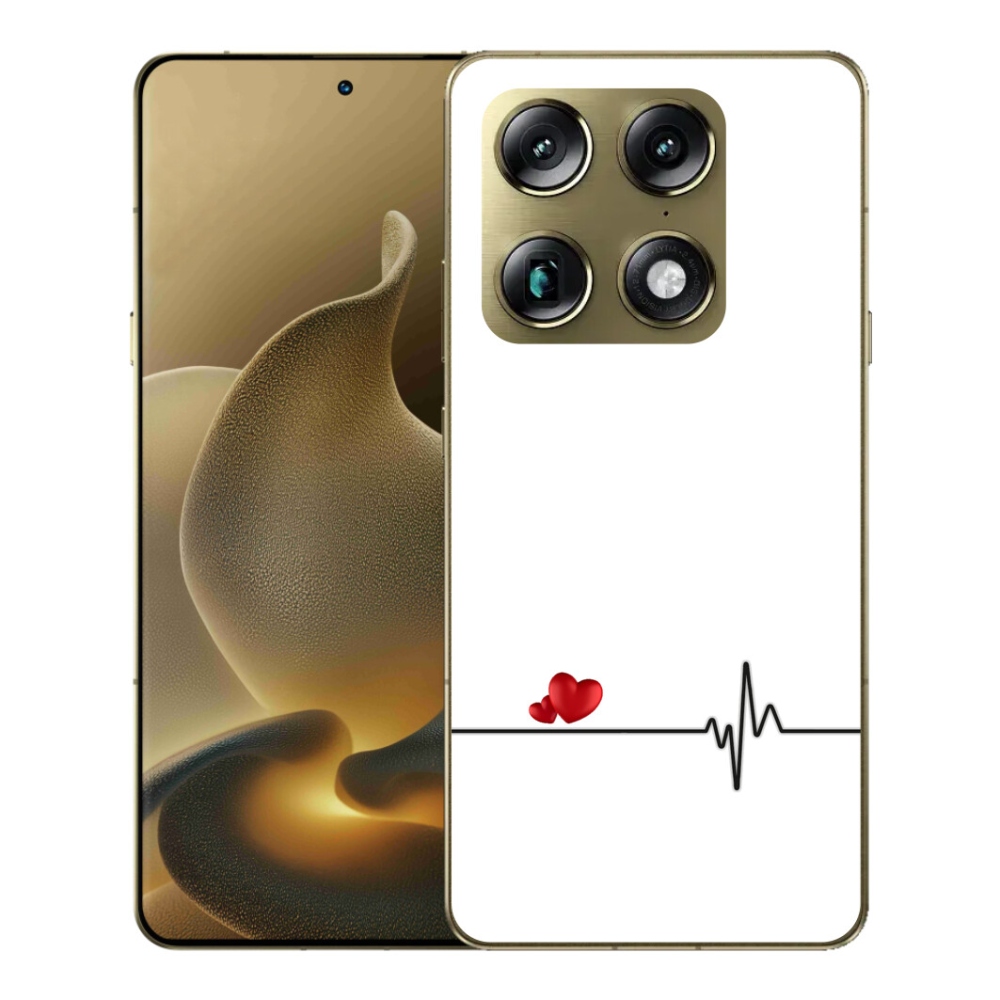 Gélový kryt mmCase na Motorola Signature - srdce a tep biele pozadie