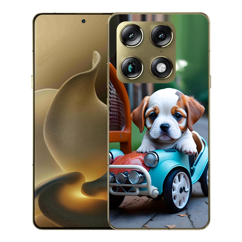 Gélový kryt mmCase na Motorola Signature - šteňa v retro aute