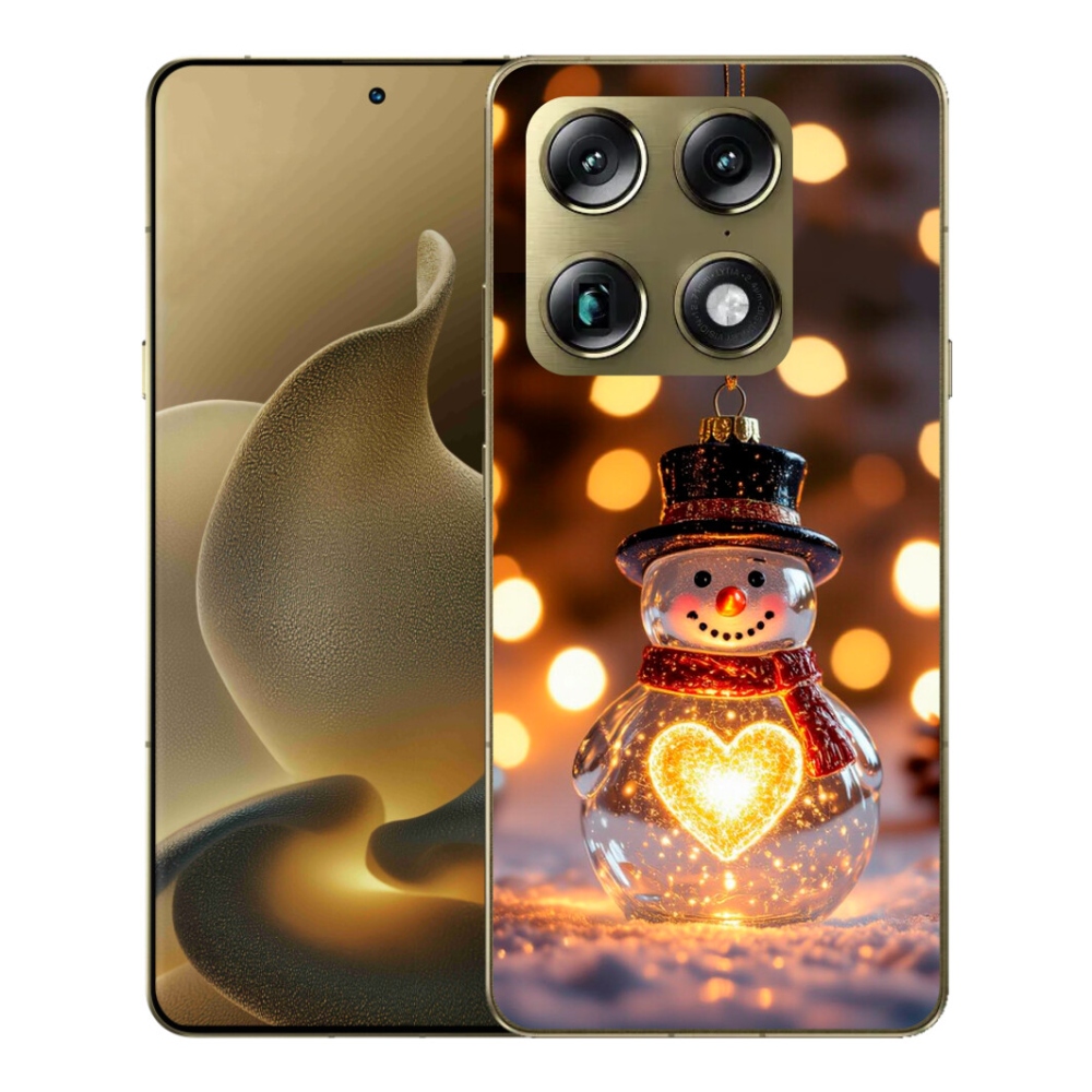 Gélový kryt mmCase na Motorola Signature - svietiaci vianočný snehuliak