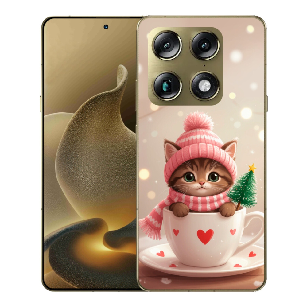 Gélový kryt mmCase na Motorola Signature - vianočné mačiatko v hrnčeku