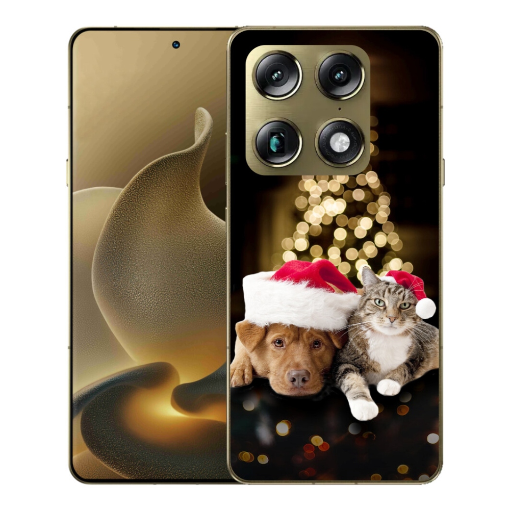 Gélový kryt mmCase na Motorola Signature - vianočný pes a mačka