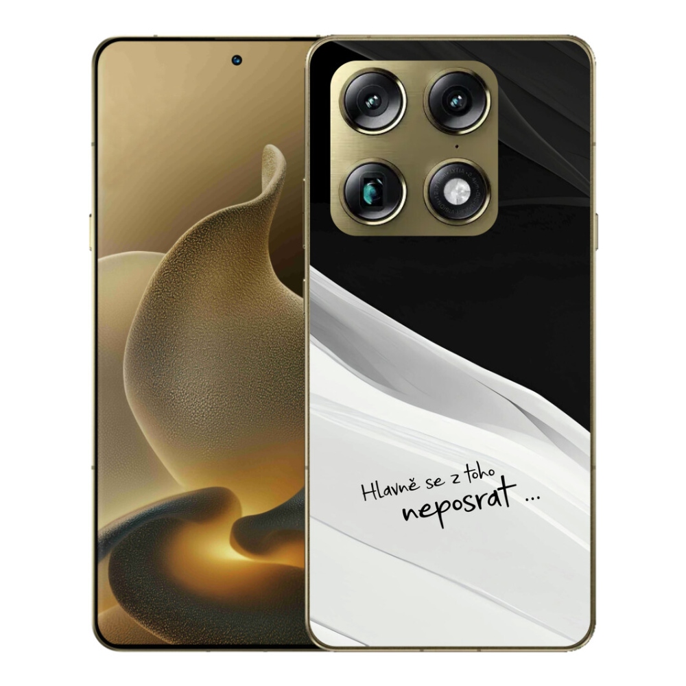 Gélový kryt mmCase na Motorola Signature - vtipný text 13 bieločierne pozadie