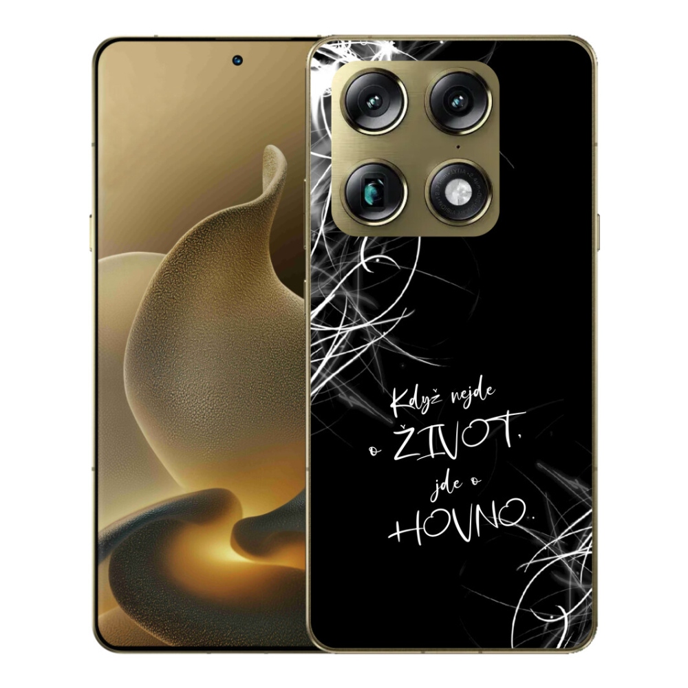 Gélový kryt mmCase na Motorola Signature - vtipný text 16 čierne pozadie