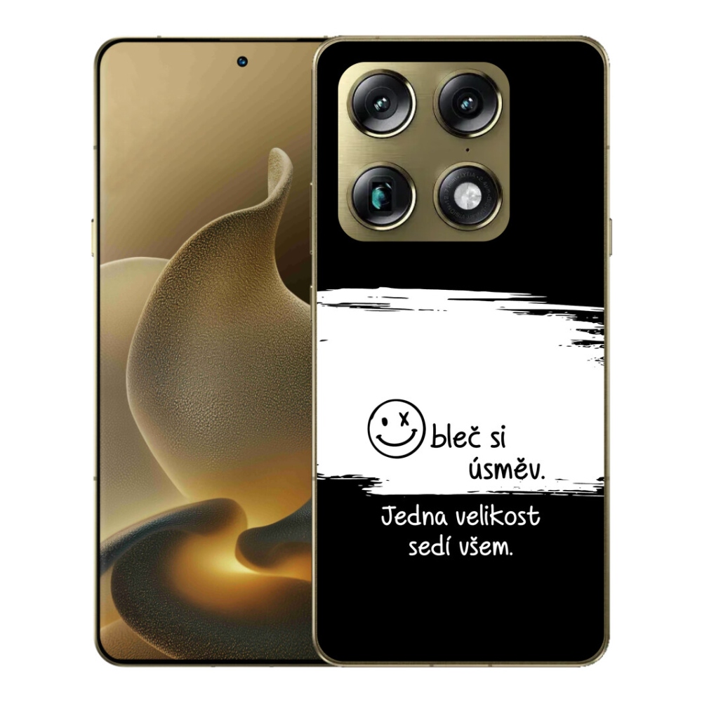 Gélový kryt mmCase na Motorola Signature - vtipný text 8 bieločierne pozadie