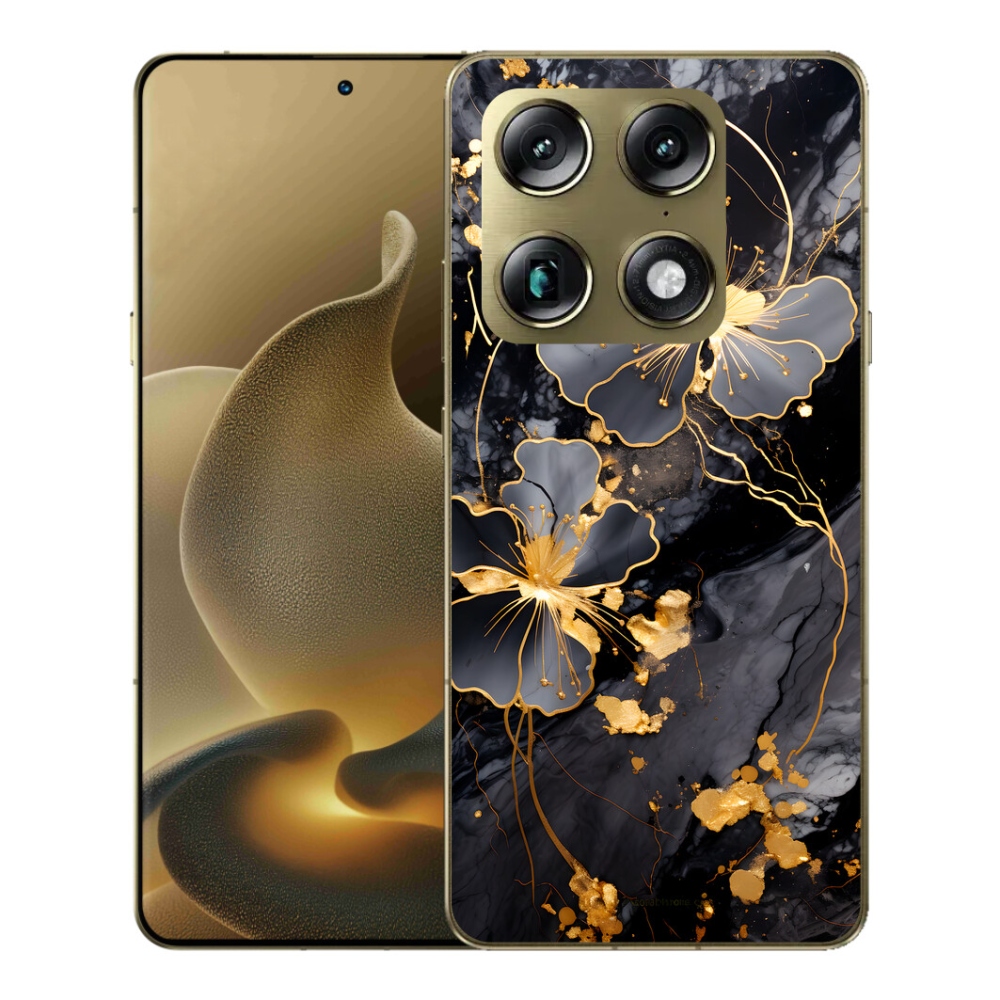 Gélový kryt mmCase na Motorola Signature - zlaté kvety