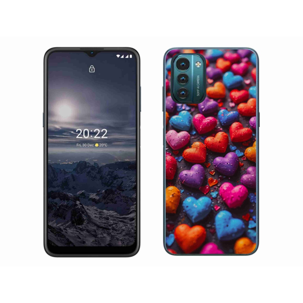 Gélový kryt mmCase na Nokia G11/G21 - farebné srdcia