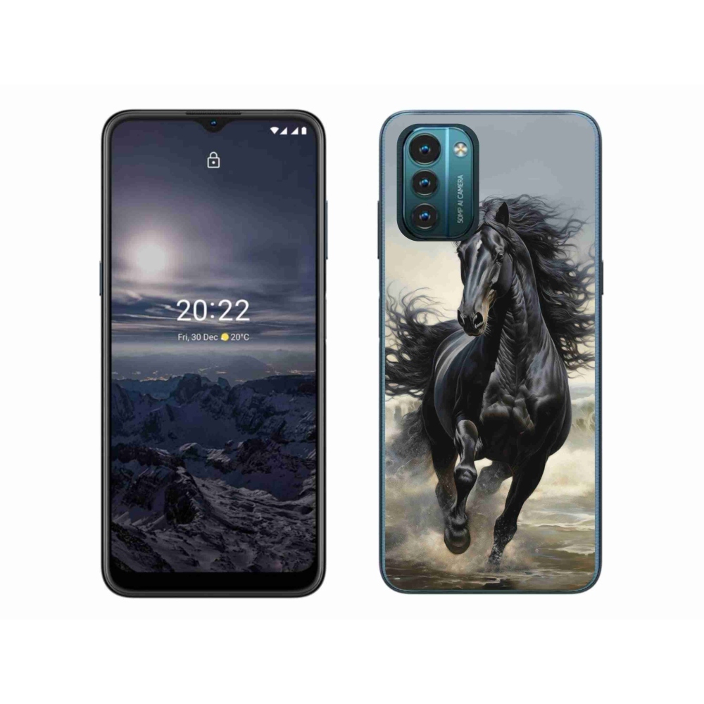 Gélový kryt mmCase na Nokia G11/G21 - bežiaci čierny kôň