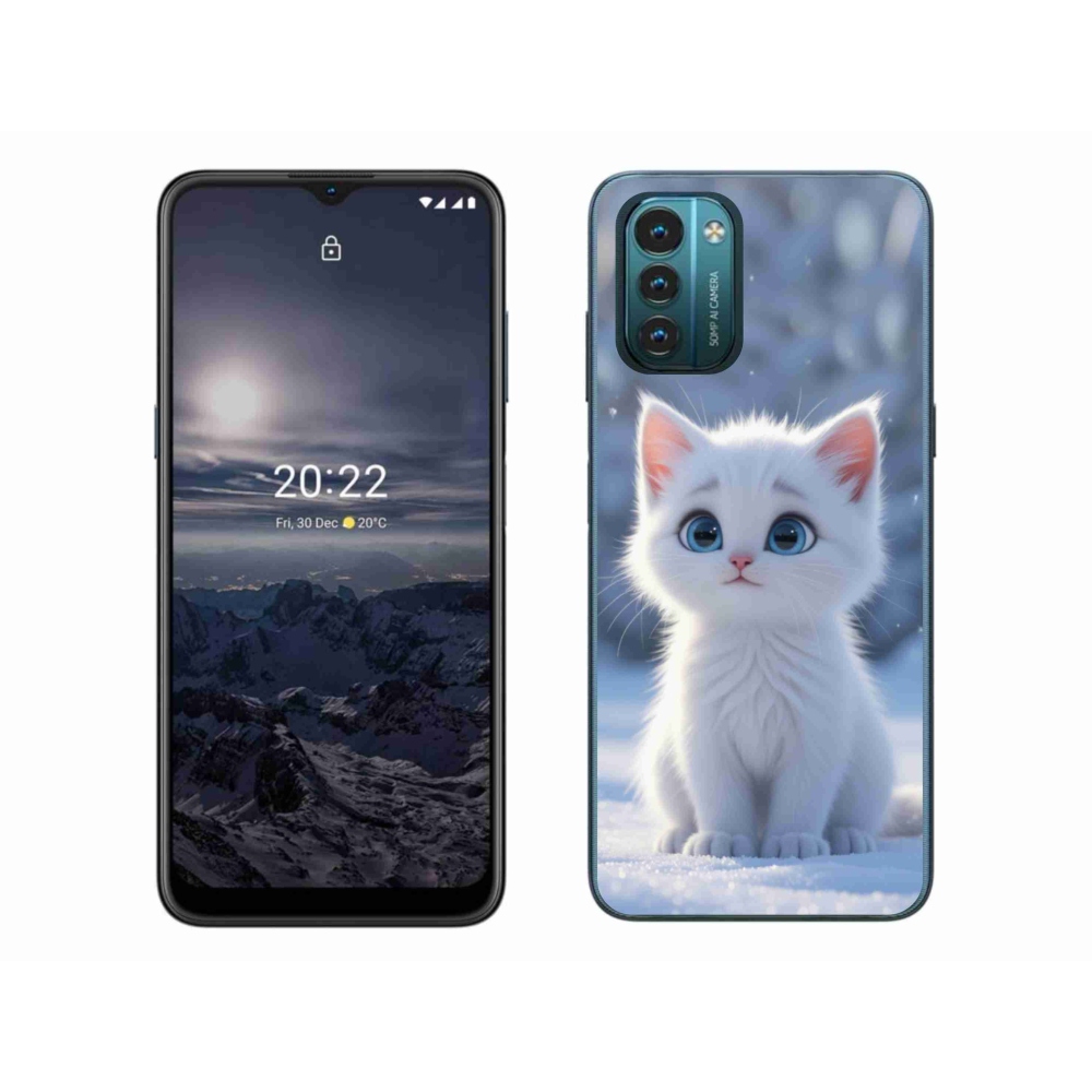 Gélový kryt mmCase na Nokia G11/G21 - biele mačiatko 3