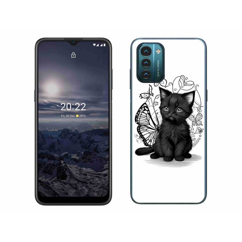Gélový kryt mmCase na Nokia G11/G21 - čierne mačiatko