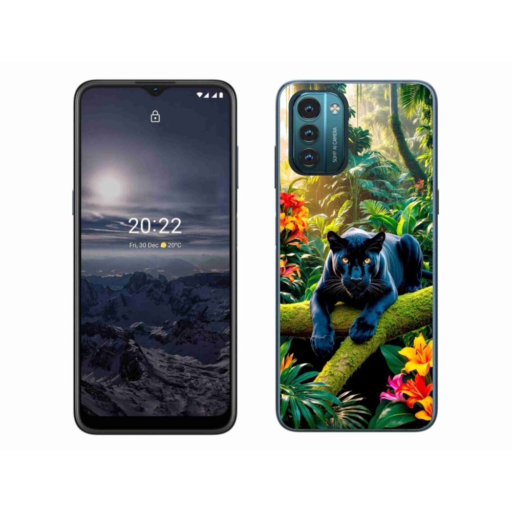 Gélový kryt mmCase na Nokia G11/G21 - čierny panter v džungli