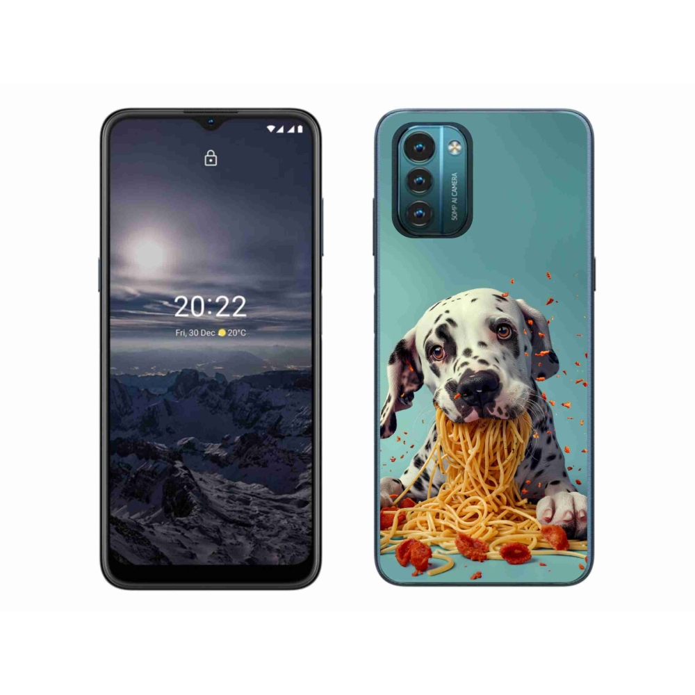 Gélový kryt mmCase na Nokia G11/G21 - dalmatín a špagety