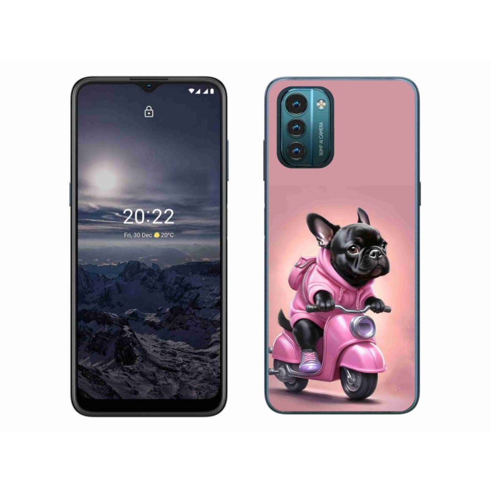 Gélový kryt mmCase na Nokia G11/G21 - francúzsky buldoček na skútri