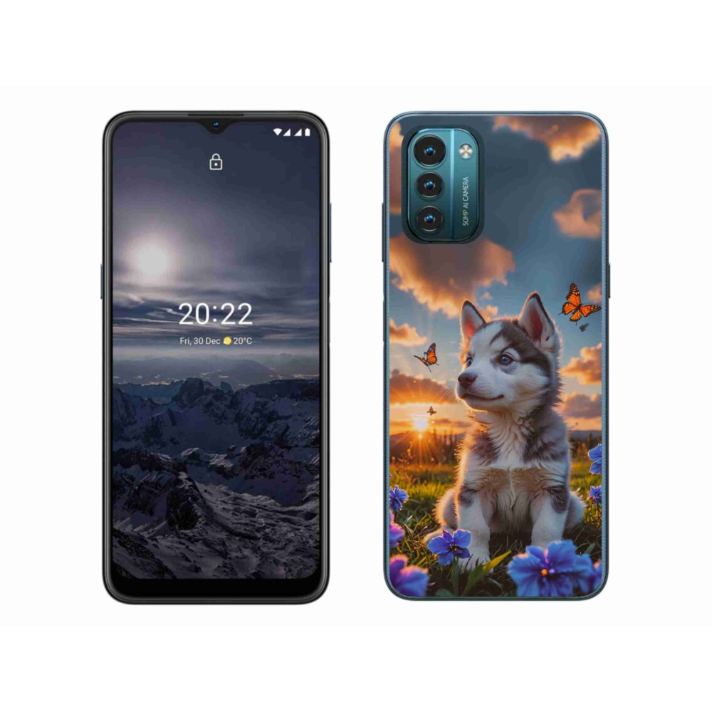 Gélový kryt mmCase na Nokia G11/G21 - husky pri západe slnka