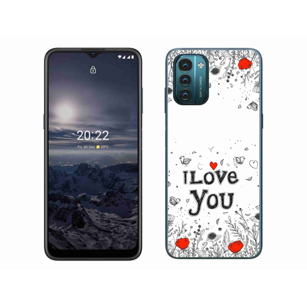 Gélový kryt mmCase na Nokia G11/G21 - I love you biele pozadie