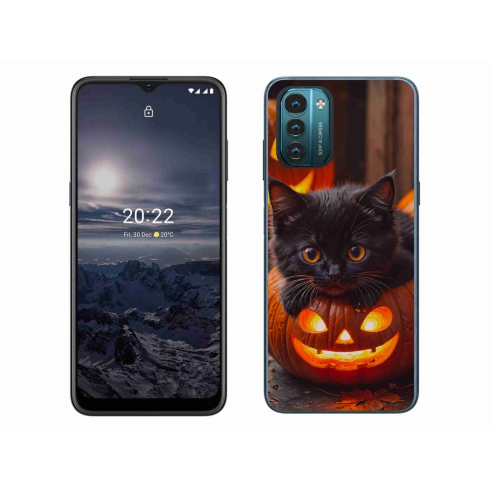 Gélový kryt mmCase na Nokia G11/G21 - mačiatko a tekvica