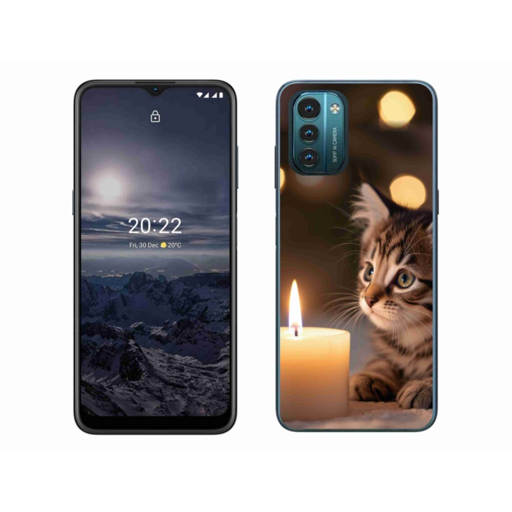 Gélový kryt mmCase na Nokia G11/G21 - mačiatko a sviečka