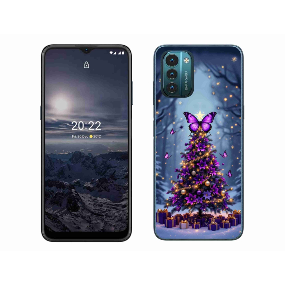 Gélový kryt mmCase na Nokia G11/G21 - motýlí vianočný stromček