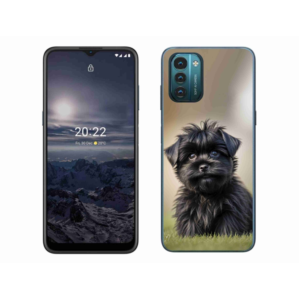 Gélový kryt mmCase na Nokia G11/G21 - roztomilý čierny psík