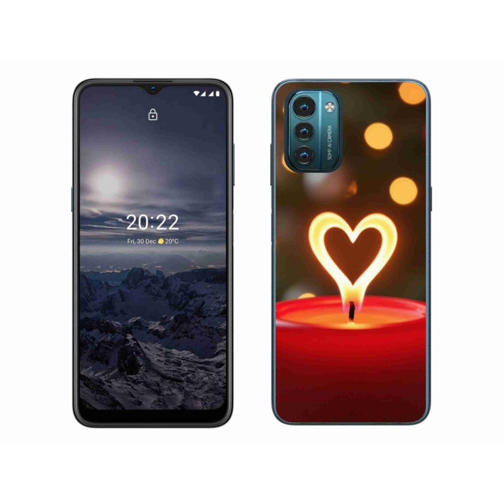 Gélový kryt mmCase na Nokia G11/G21 - srdce z plameňa