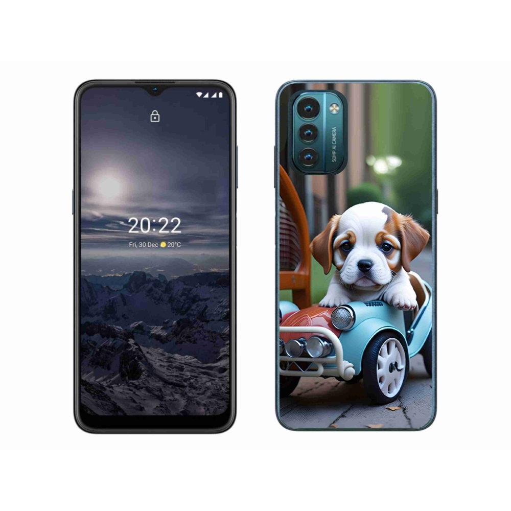 Gélový kryt mmCase na Nokia G11/G21 - šteňa v retro aute