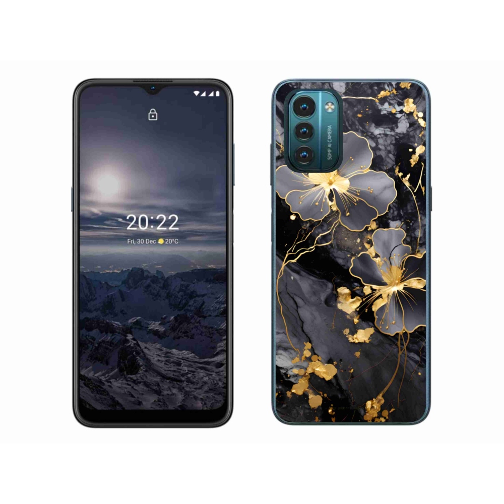 Gélový kryt mmCase na Nokia G11/G21 - zlaté kvety