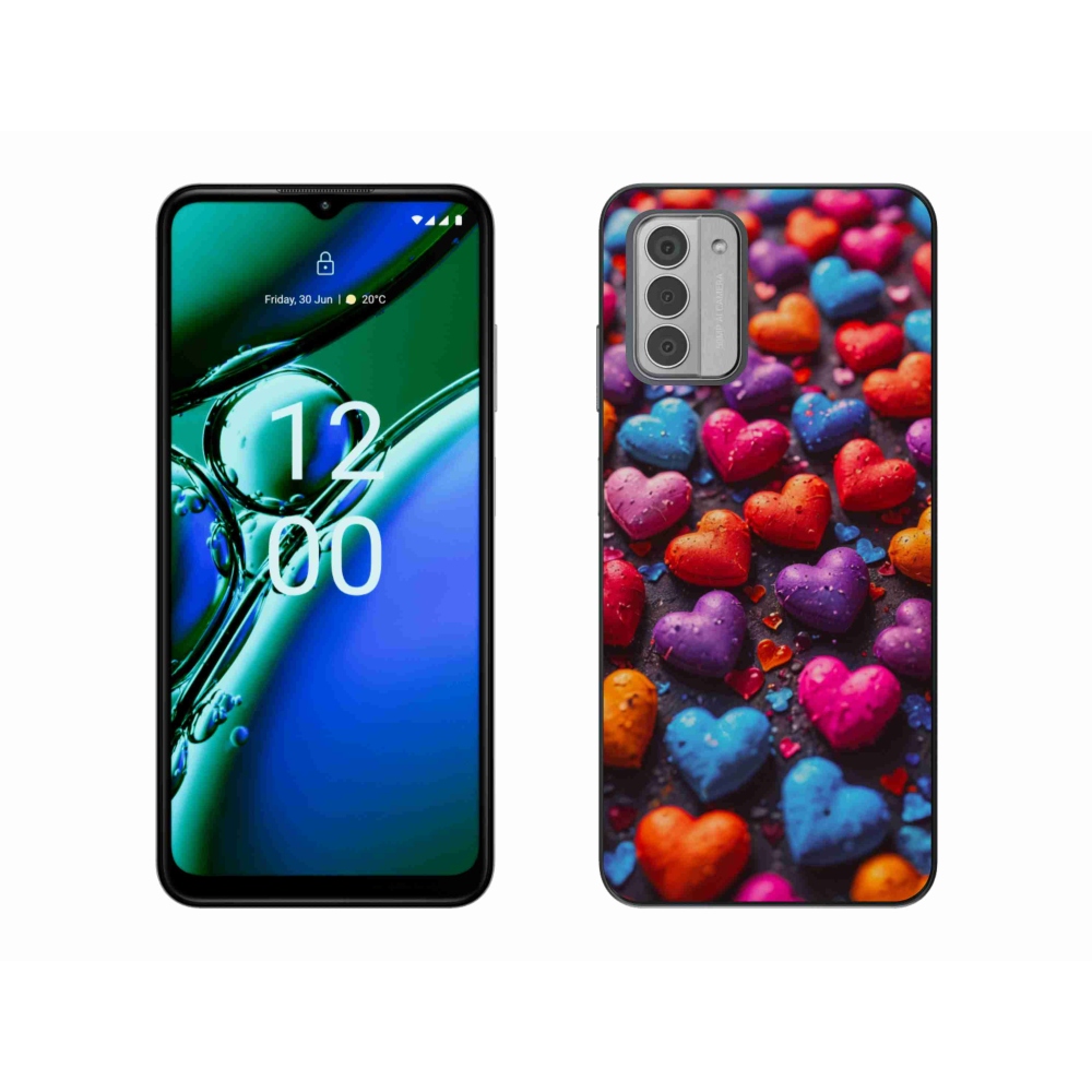 Gélový kryt mmCase na Nokia G42 - farebné srdcia